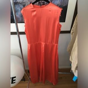 Orange silk dress